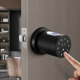 Graffiti Bluetooth smart fingerprint password wooden door card swipe ball lock